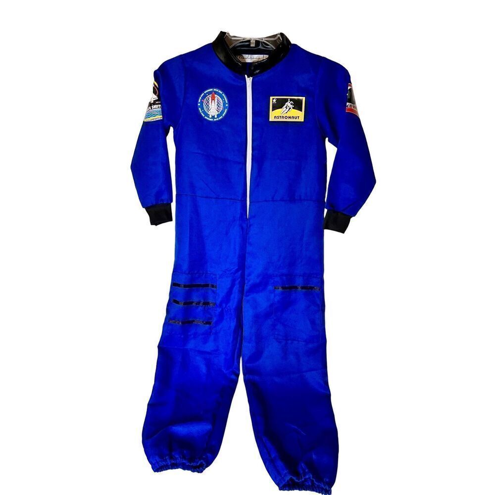 Halloween Astronaut Costume Blue Kids Unisex Size M Zip Front Never Worn